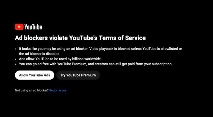 YouTube начал запрещать пользователям смотреть видео с блокировщиком рекламы